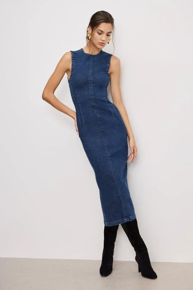 Women GOOD AMERICAN Dresses DENIM MIDIDRESS Indigo724 Women GOOD AMERICAN Dresses DENIM MIDIDRESS Indigo724