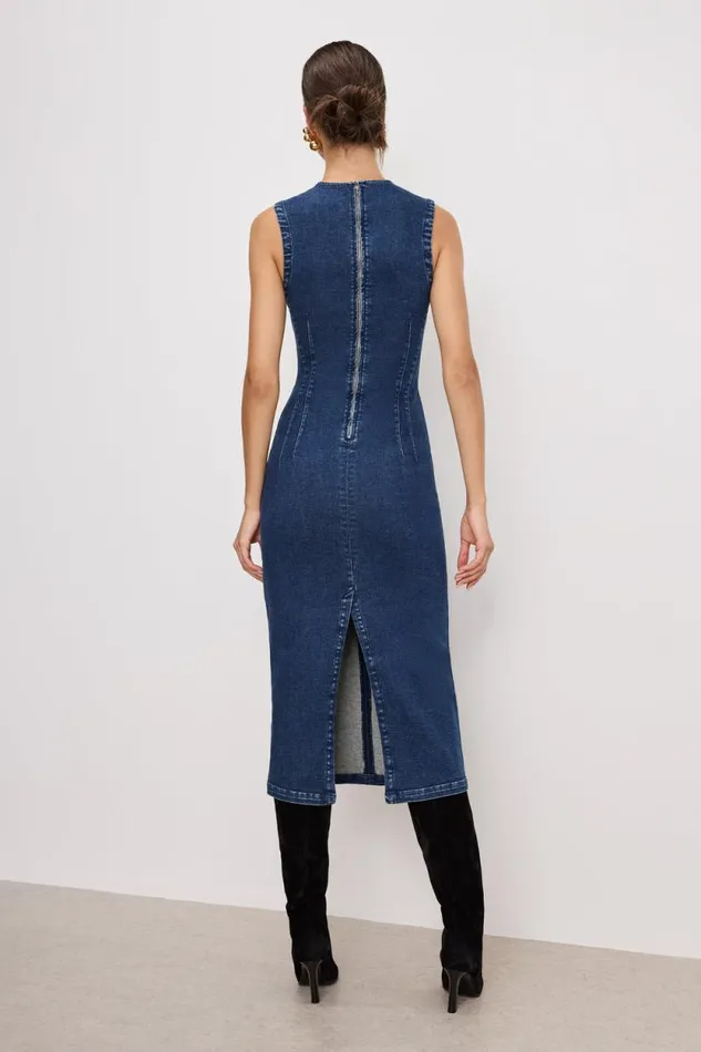Women GOOD AMERICAN Dresses DENIM MIDIDRESS Indigo724 Women GOOD AMERICAN Dresses DENIM MIDIDRESS Indigo724
