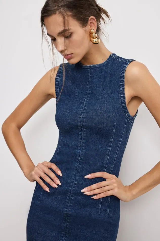 Women GOOD AMERICAN Dresses DENIM MIDIDRESS Indigo724 Women GOOD AMERICAN Dresses DENIM MIDIDRESS Indigo724