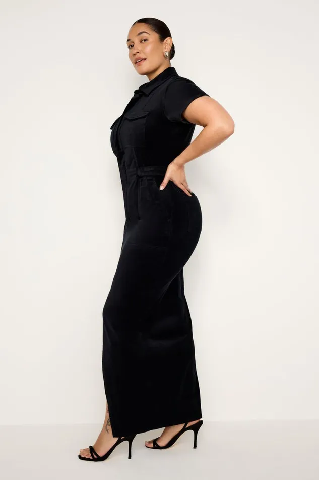 Women GOOD AMERICAN Dresses VELVET FIT FOR SUCCESSMAXI Black001