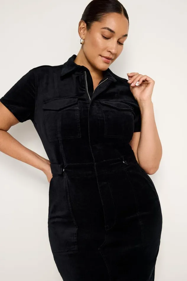 Women GOOD AMERICAN Dresses VELVET FIT FOR SUCCESSMAXI Black001