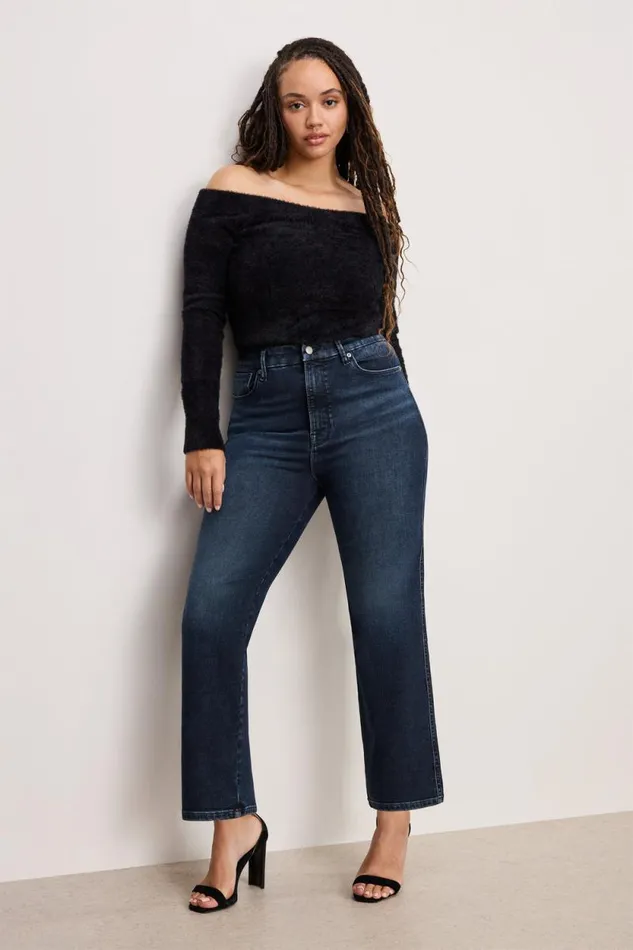 Women GOOD AMERICAN Jeans ALWAYS FITS GOOD CURVE STRAIGHTJEANS Indigo744