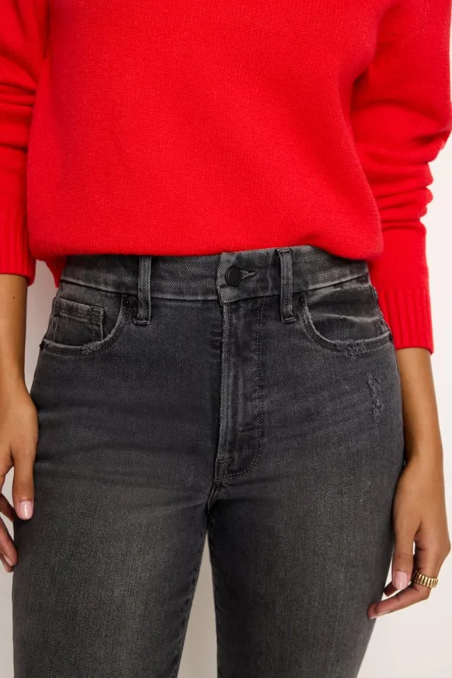 Women GOOD AMERICAN Jeans GOOD CLASSIC SLIM STRAIGHTJEANS Black345