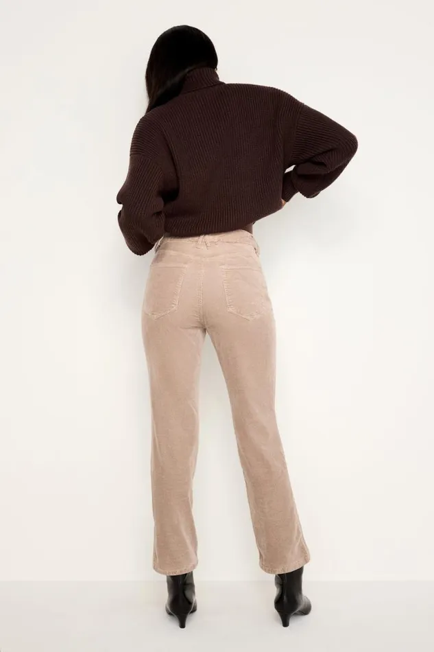 Women GOOD AMERICAN Jeans GOOD CURVE STRAIGHT CORDUROYPANTS Flax001