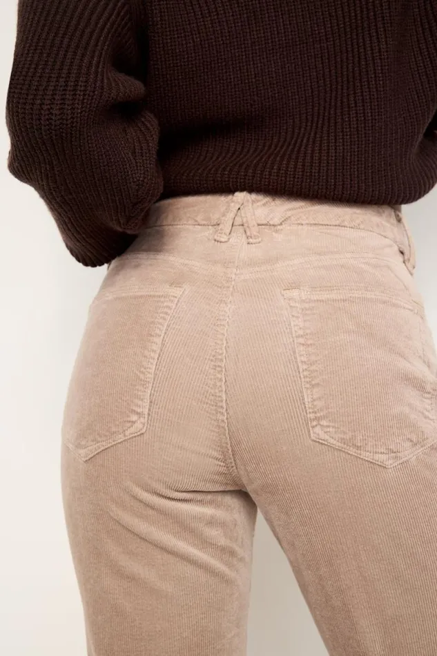 Women GOOD AMERICAN Jeans GOOD CURVE STRAIGHT CORDUROYPANTS Flax001