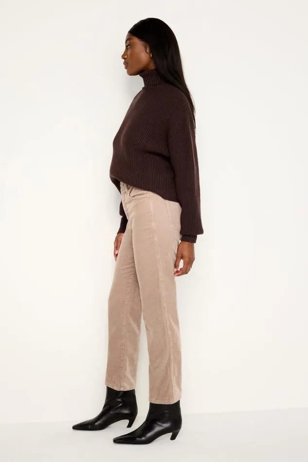 Women GOOD AMERICAN Jeans GOOD CURVE STRAIGHT CORDUROYPANTS Flax001