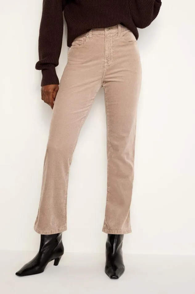 Women GOOD AMERICAN Jeans GOOD CURVE STRAIGHT CORDUROYPANTS Flax001