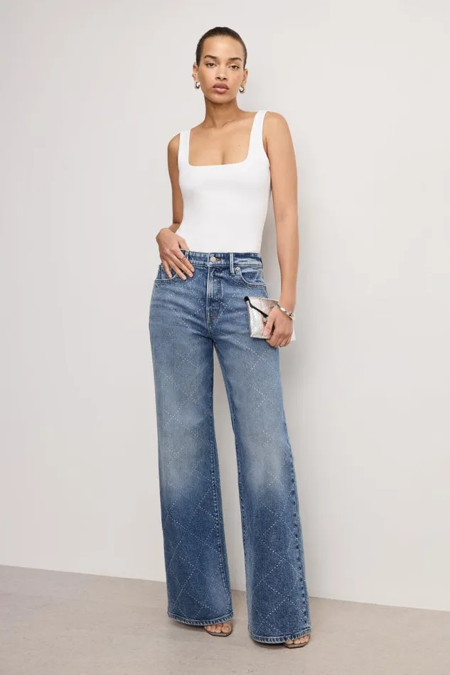 Women GOOD AMERICAN Jeans GOOD EASE RELAXED DIAMONDJEANS Indigo827