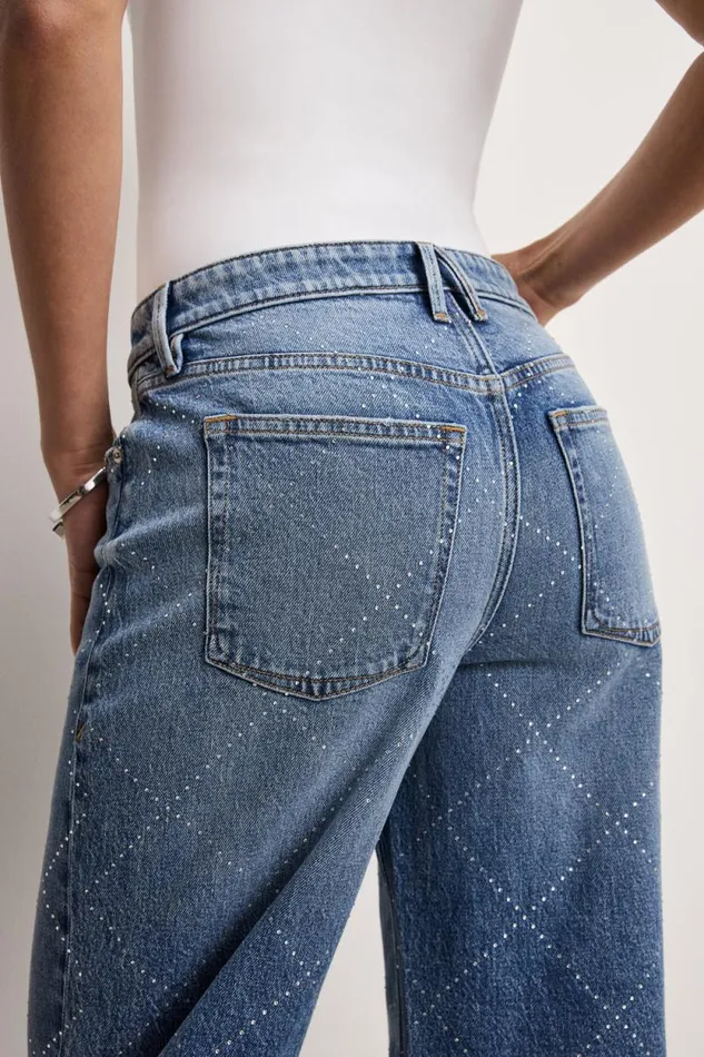 Women GOOD AMERICAN Jeans GOOD EASE RELAXED DIAMONDJEANS Indigo827