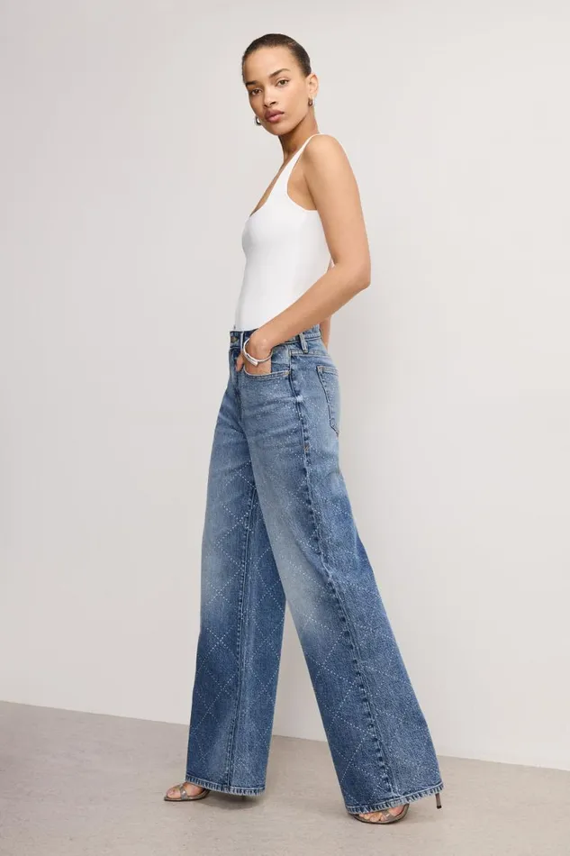 Women GOOD AMERICAN Jeans GOOD EASE RELAXED DIAMONDJEANS Indigo827