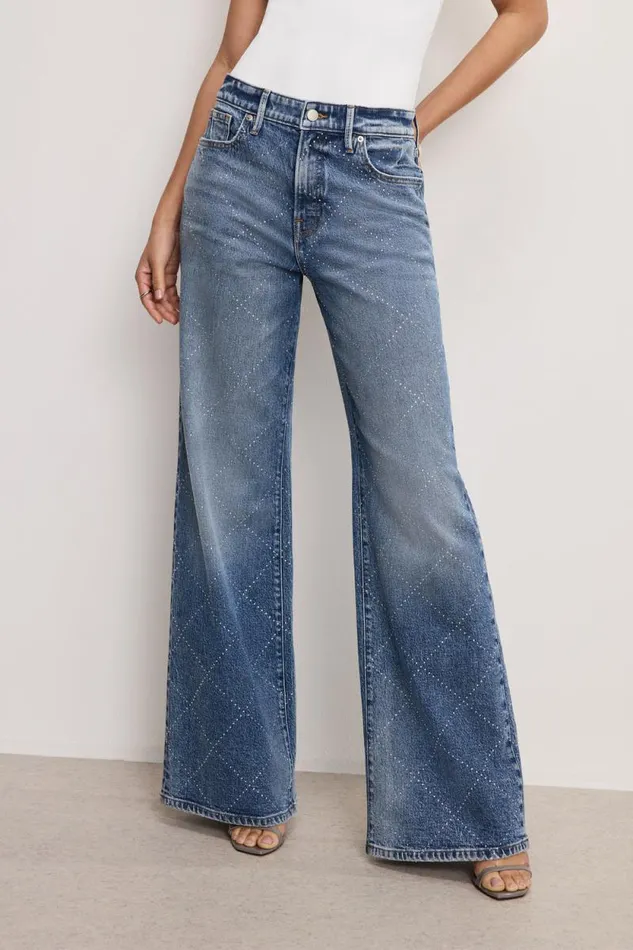 Women GOOD AMERICAN Jeans GOOD EASE RELAXED DIAMONDJEANS Indigo827