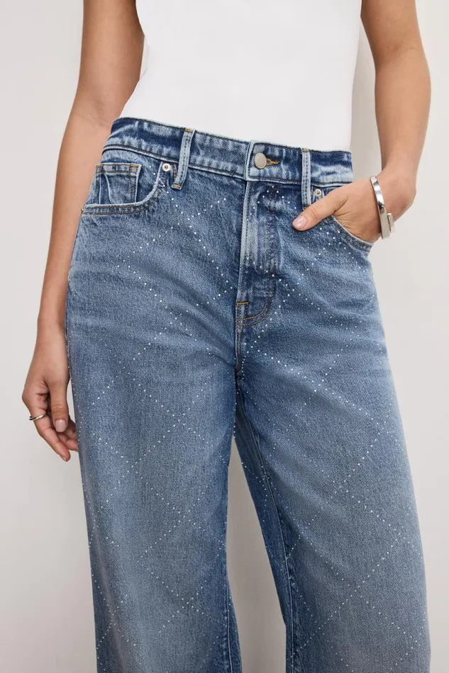 Women GOOD AMERICAN Jeans GOOD EASE RELAXED DIAMONDJEANS Indigo827
