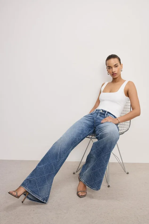 Women GOOD AMERICAN Jeans GOOD EASE RELAXED DIAMONDJEANS Indigo827