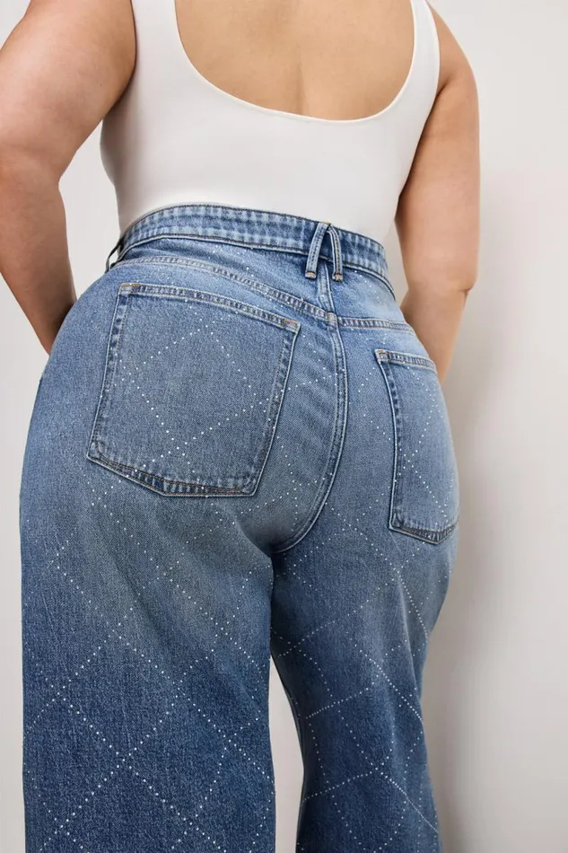 Women GOOD AMERICAN Jeans GOOD EASE RELAXED DIAMONDJEANS Indigo827