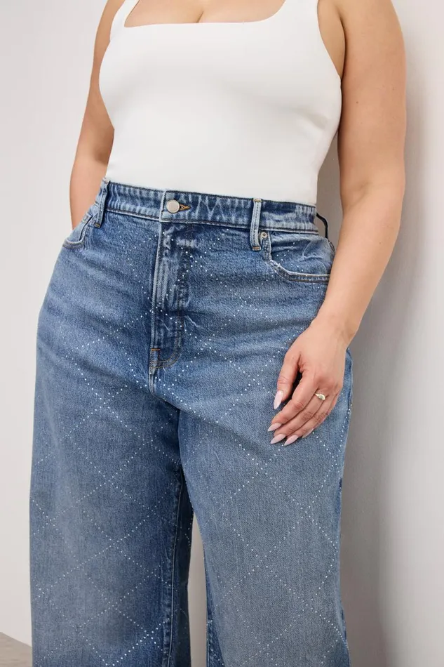 Women GOOD AMERICAN Jeans GOOD EASE RELAXED DIAMONDJEANS Indigo827