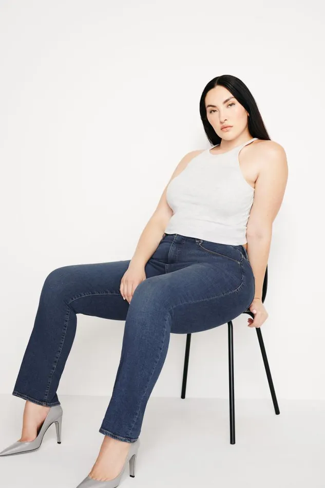 Women GOOD AMERICAN Jeans GOOD LEGS STRAIGHTJEANS Blue004