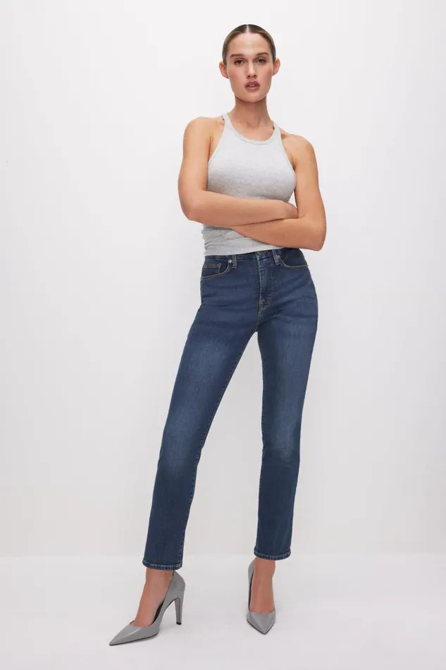 Women GOOD AMERICAN Jeans GOOD LEGS STRAIGHTJEANS Blue004