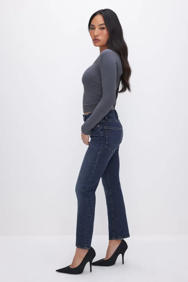 Women GOOD AMERICAN Jeans GOOD PETITE STRAIGHTJEANS Blue004