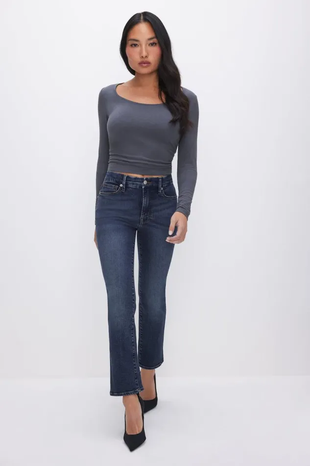 Women GOOD AMERICAN Jeans GOOD PETITE STRAIGHTJEANS Blue004