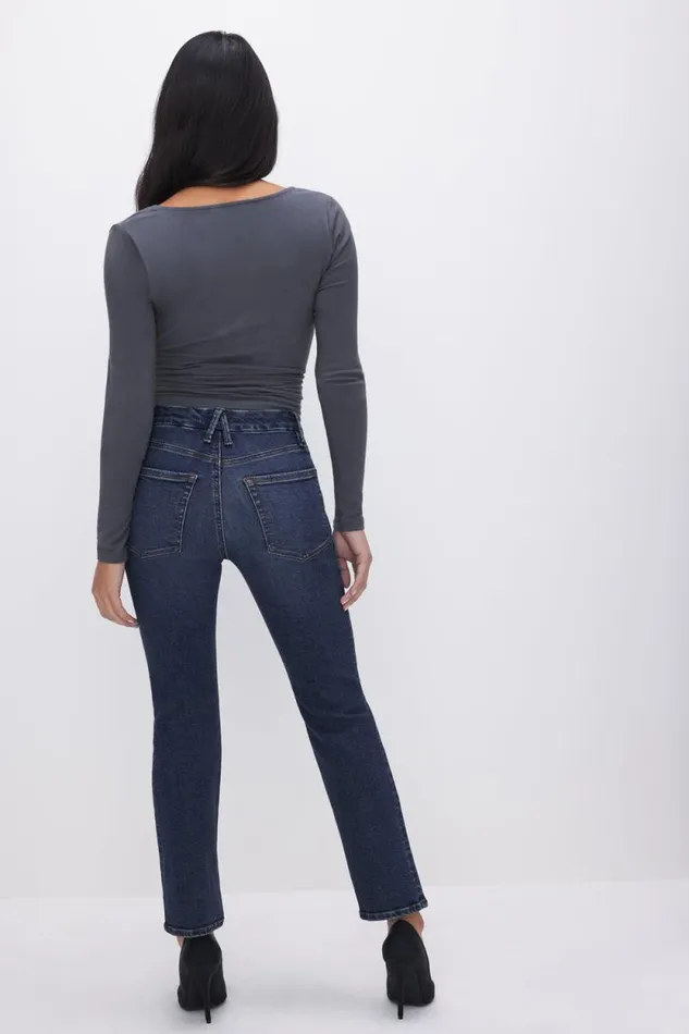Women GOOD AMERICAN Jeans GOOD PETITE STRAIGHTJEANS Blue004