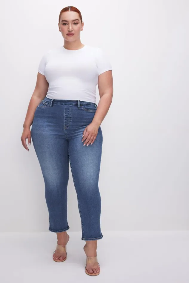 Women GOOD AMERICAN Jeans POWER STRETCH PULLON STRAIGHTJEANS Indigo490