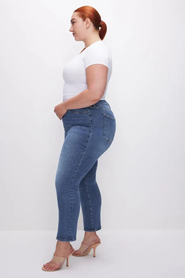 Women GOOD AMERICAN Jeans POWER STRETCH PULLON STRAIGHTJEANS Indigo490