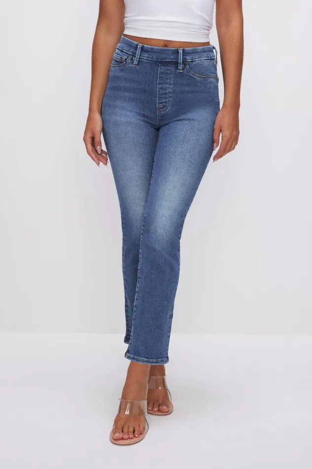 Women GOOD AMERICAN Jeans POWER STRETCH PULLON STRAIGHTJEANS Indigo490