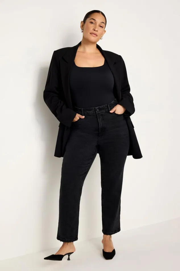 Women GOOD AMERICAN Jeans SOFTTECH GOOD LEGS STRAIGHTJEANS Black340