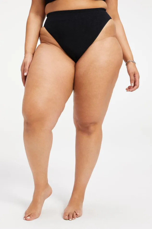 Women GOOD AMERICAN Pants TERRY GOOD WAISTBOTTOM Black001
