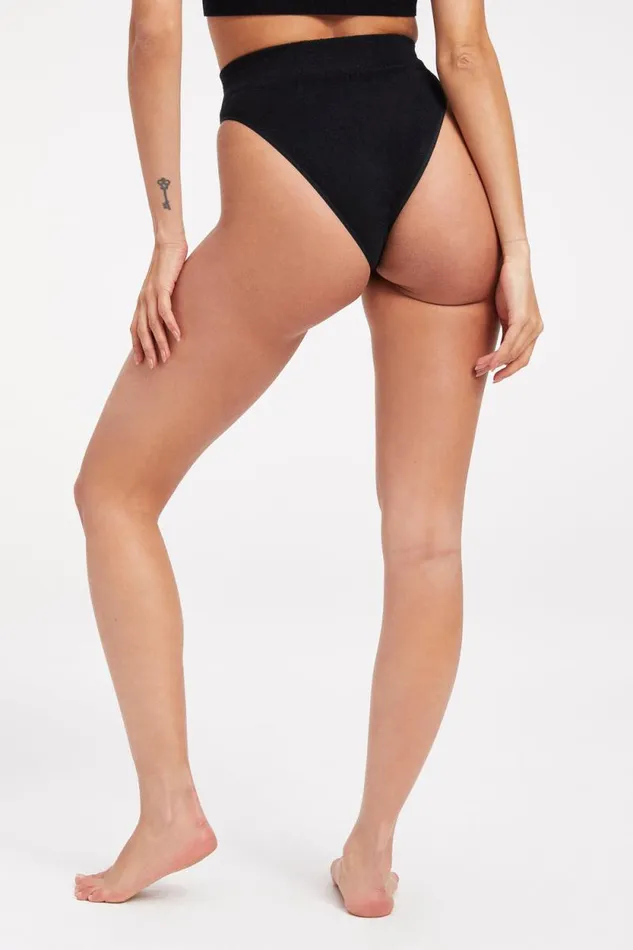 Women GOOD AMERICAN Pants TERRY GOOD WAISTBOTTOM Black001