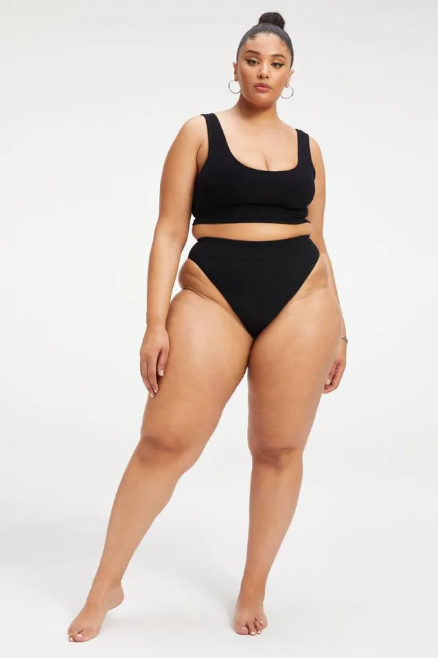 Women GOOD AMERICAN Pants TERRY GOOD WAISTBOTTOM Black001