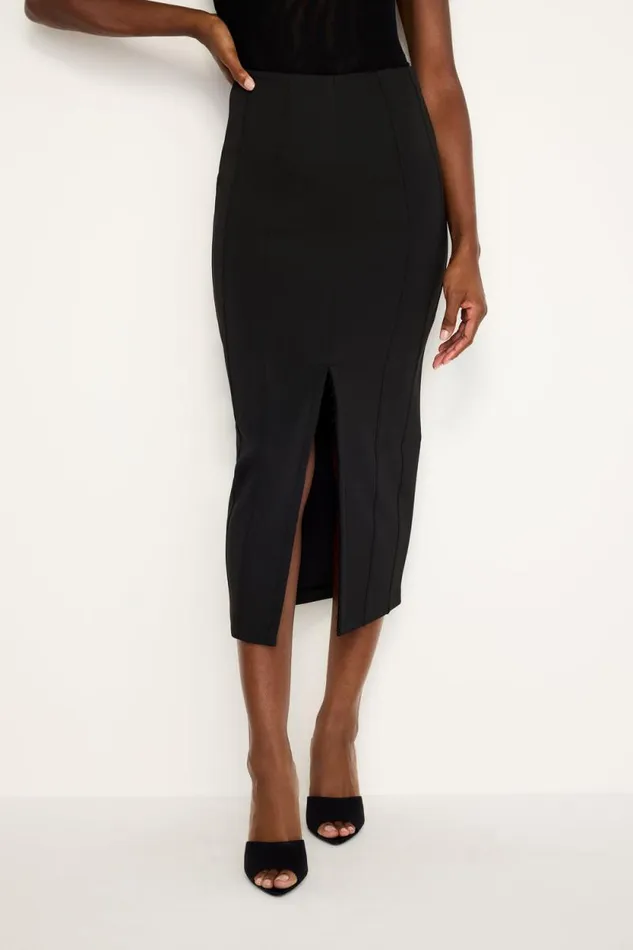 Women GOOD AMERICAN Shorts and Skirts SCUBA REVERSIBLE PENCILSKIRT Black001