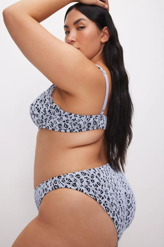 Women GOOD AMERICAN Swim ALWAYS FITS DEMI BIKINITOP Glass Leopard001