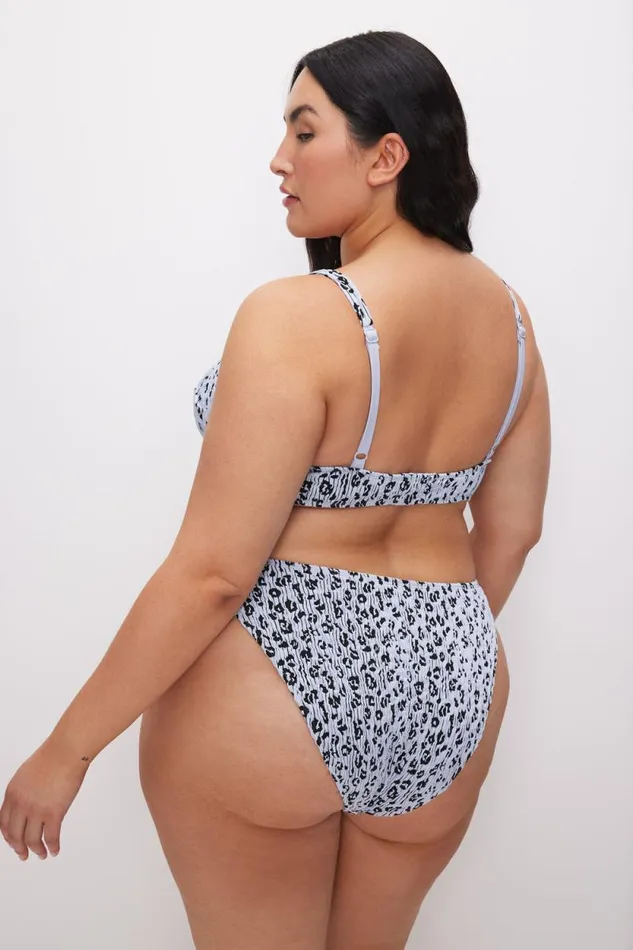 Women GOOD AMERICAN Swim ALWAYS FITS DEMI BIKINITOP Glass Leopard001
