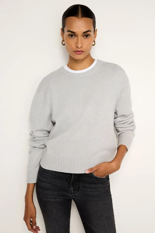 Women GOOD AMERICAN Tops COZYCREWNECK Heather Grey001
