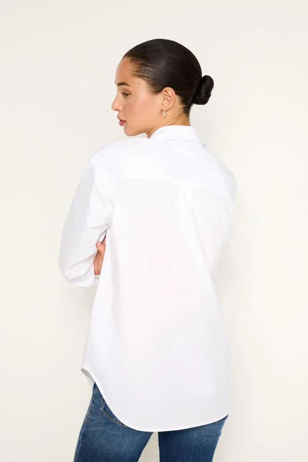 Women GOOD AMERICAN Tops STRETCH POPLINSHIRT White001