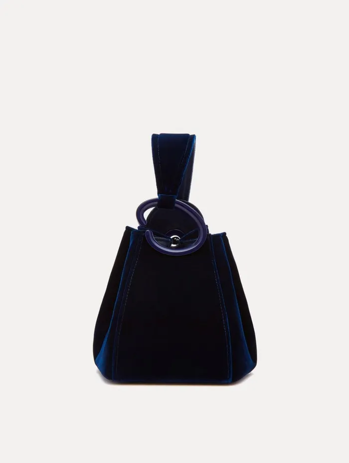 Women Handbags Oscar De La Renta Velvet O Handle Bag Navy Women Handbags Oscar De La Renta Velvet O Handle Bag Navy