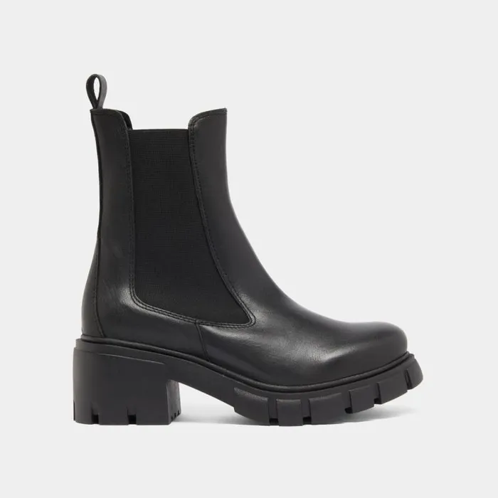 Women Heeled Boots With Notched Soles Black JONAK Ankle Boots Lowboots