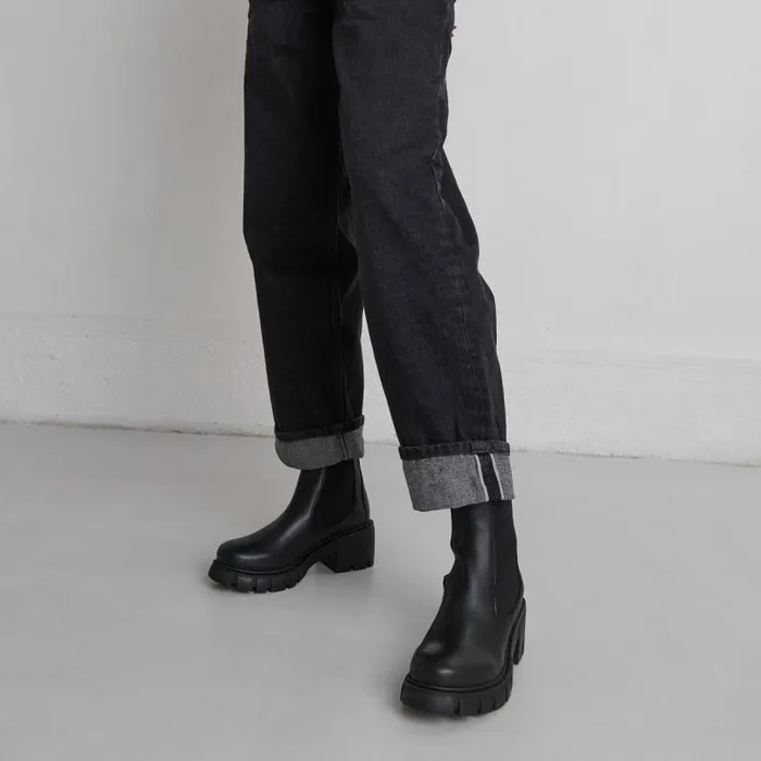 Women Heeled Boots With Notched Soles Black JONAK Ankle Boots Lowboots