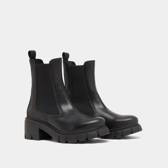 Women Heeled Boots With Notched Soles Black JONAK Ankle Boots Lowboots
