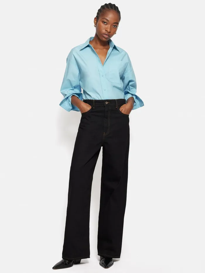 Women Heritage Cotton Relaxed Shirt Blue Jigsaw Shirts and Tops