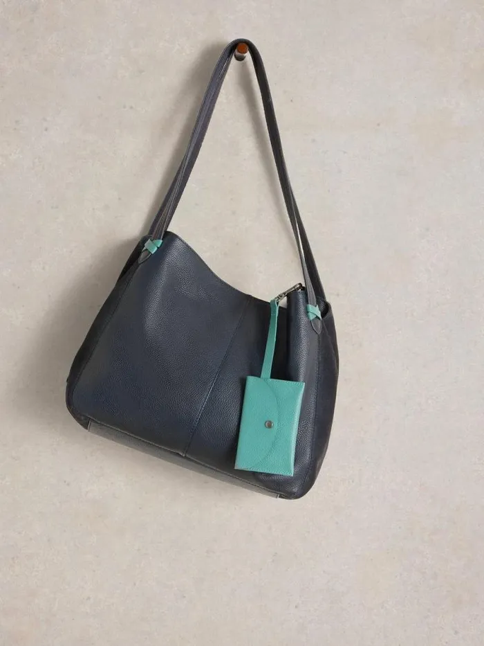 Women Hettie Leather Zip Tote Dark Navy White Stuff Bags and Purses
