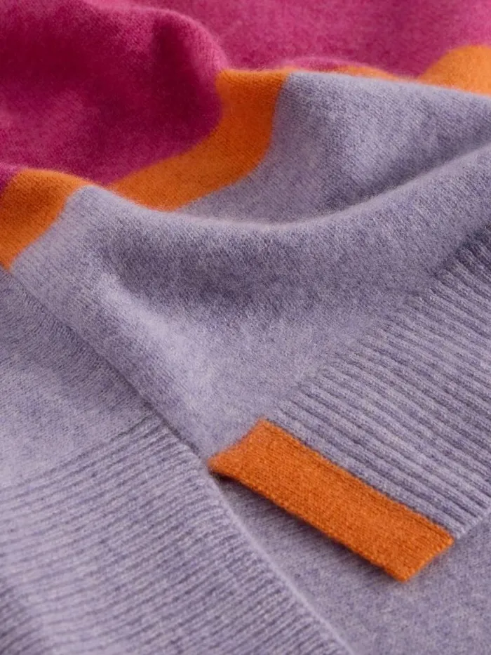 Women HOLLY STRIPE CASHMERE JUMPER Purple Multi White Stuff Knitwear Women HOLLY STRIPE CASHMERE JUMPER Purple Multi White Stuff Knitwear
