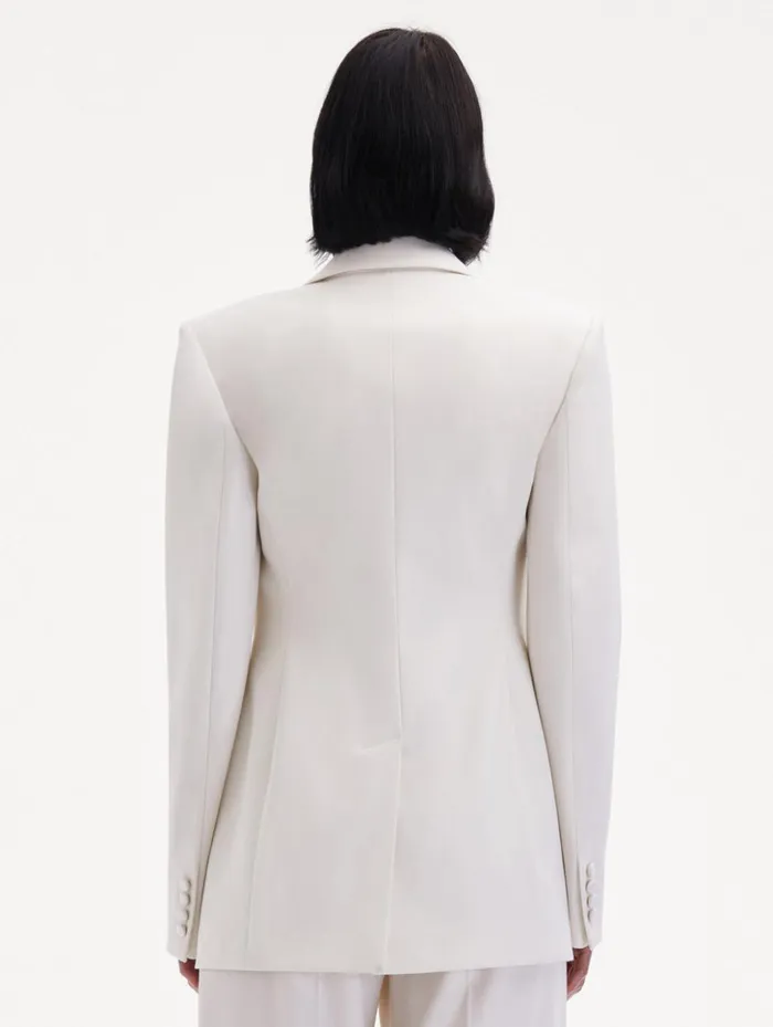 Women Jackets and Coats Oscar De La Renta Button Detail SingleBreasted Blazer Ivory