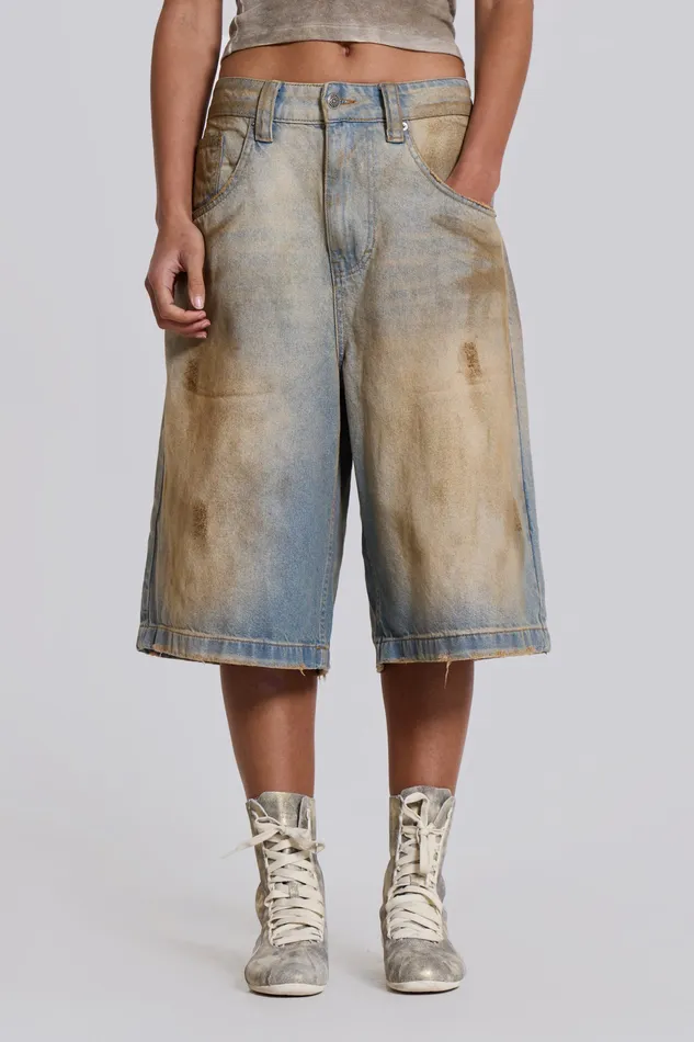 Women Jaded London Shop Mud Wash Colossus Jorts Tops