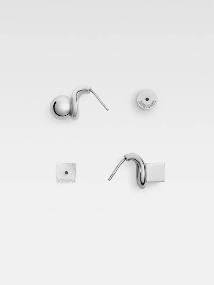 Women Jewellery JACQUEMUS The Nodo Stud Earrings Silver Women Jewellery JACQUEMUS The Nodo Stud Earrings Silver