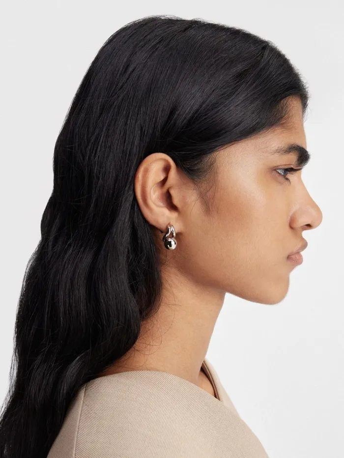 Women Jewellery JACQUEMUS The Nodo Stud Earrings Silver Women Jewellery JACQUEMUS The Nodo Stud Earrings Silver
