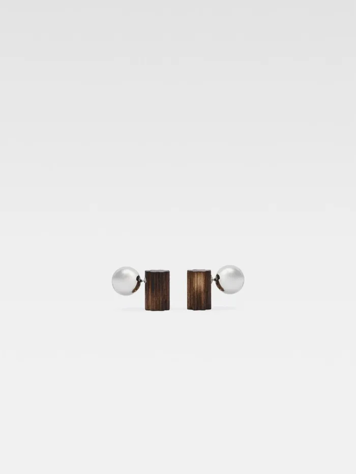 Women Jewellery JACQUEMUS The Perlina Earrings Silver Brown