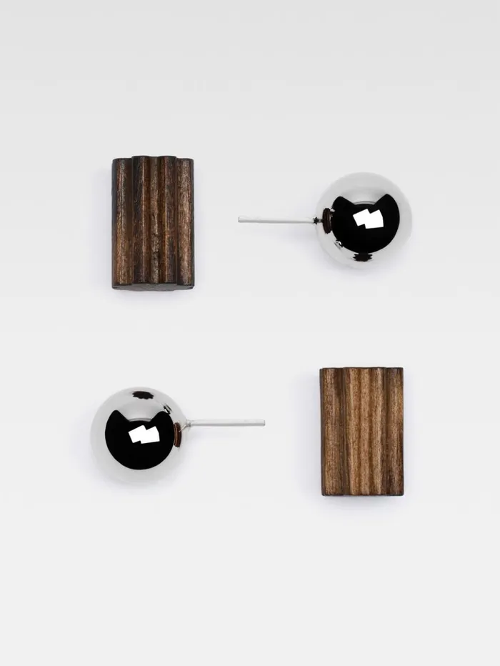 Women Jewellery JACQUEMUS The Perlina Earrings Silver Brown
