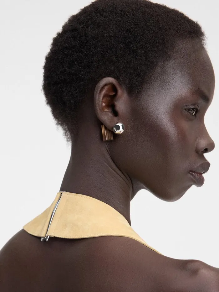 Women Jewellery JACQUEMUS The Perlina Earrings Silver Brown